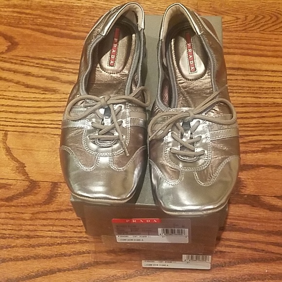 prada metallic shoes